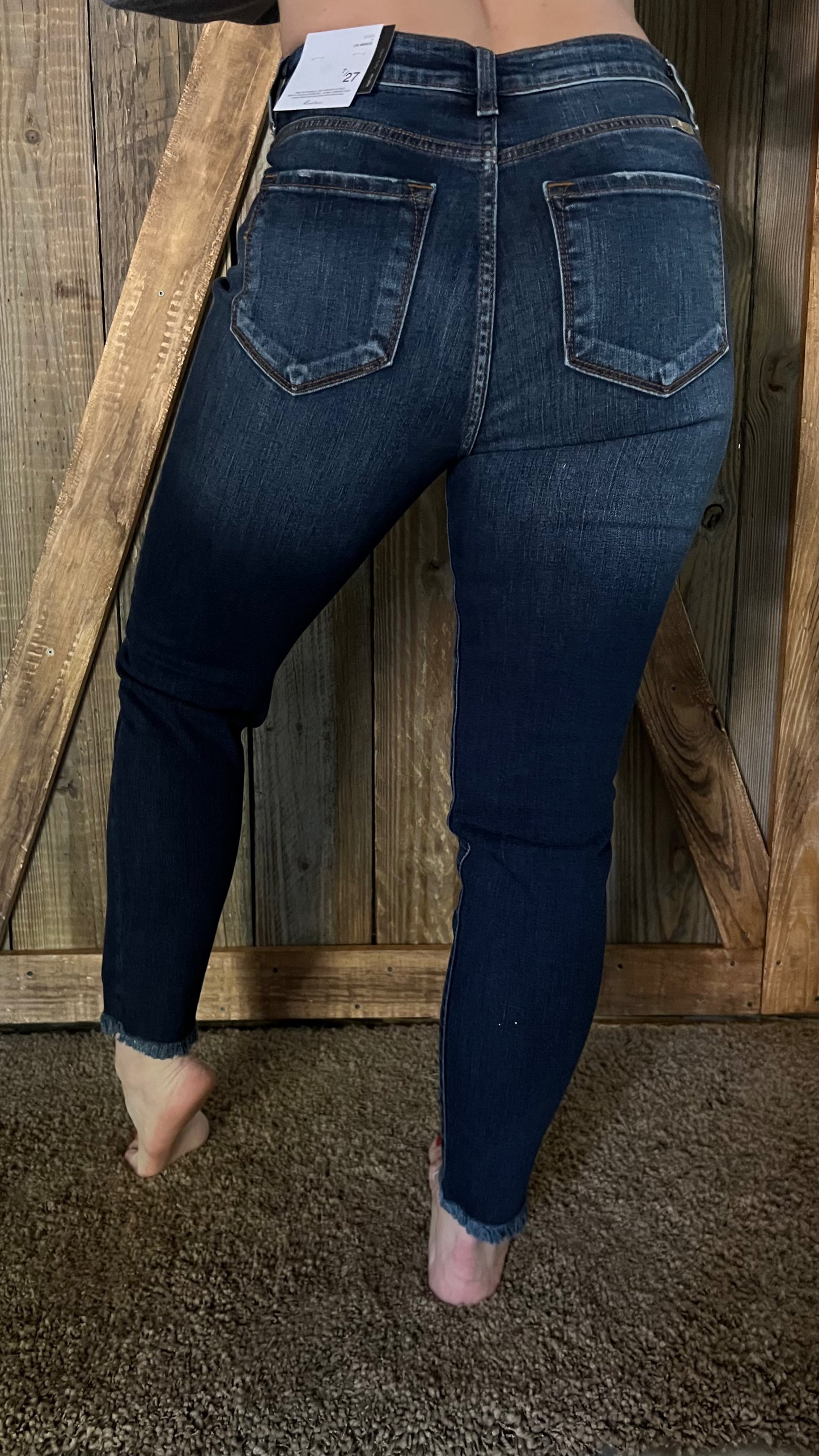 The Alanya Dark Wash High Rise Jeans - Kan Can