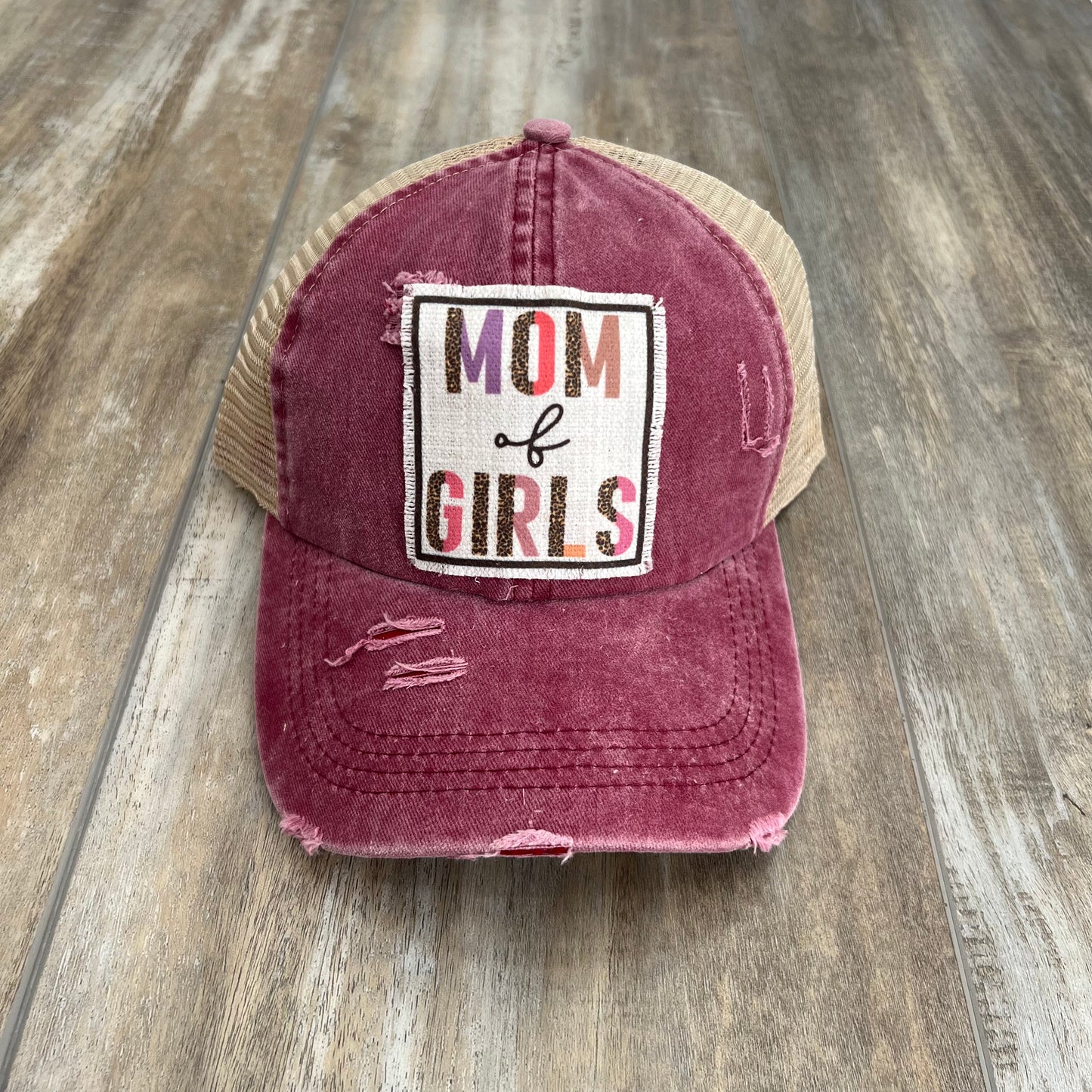 Mom of Girls Ponytail Hat